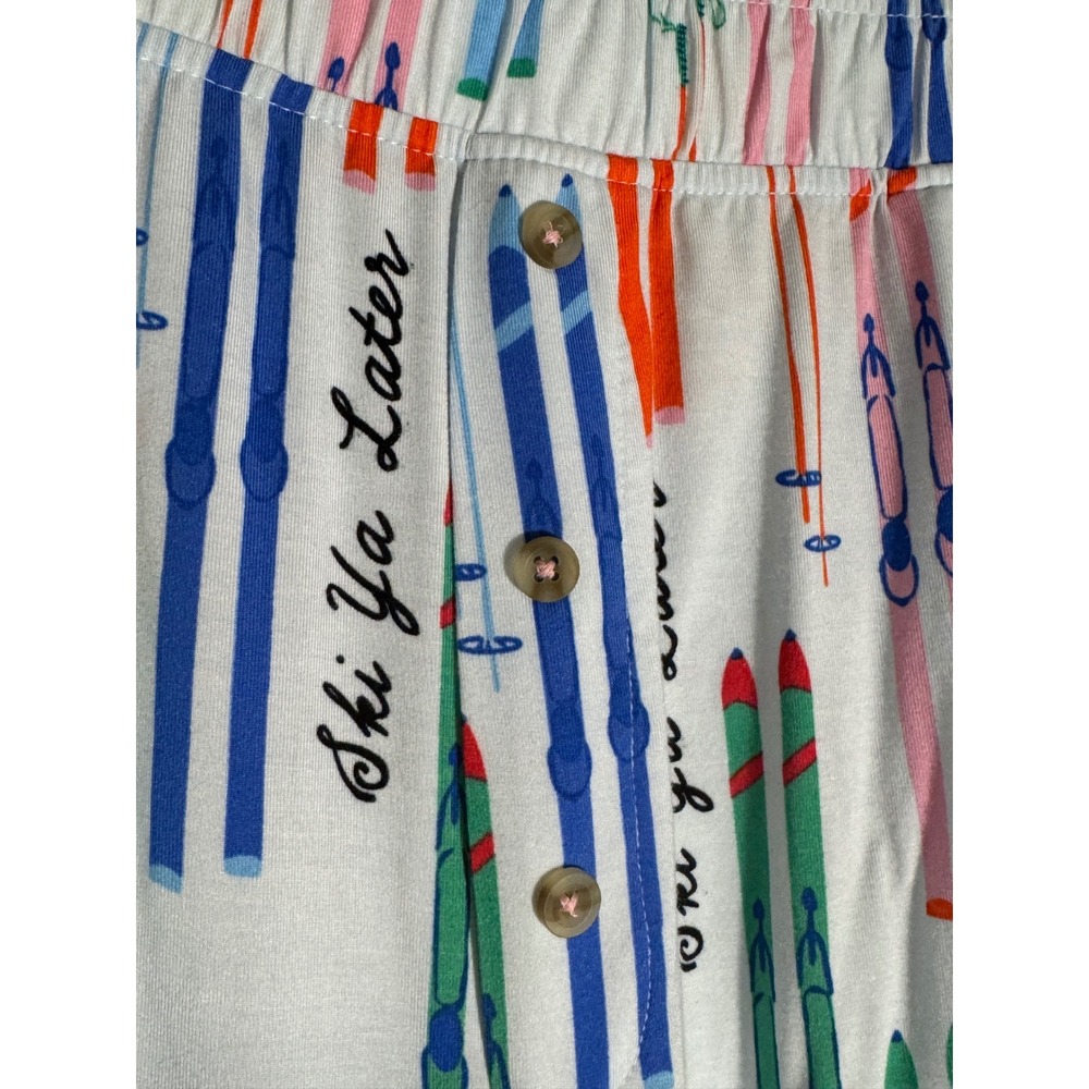 Anthropologie Emily Taylor Ski Ya Later Pajama Pants White Modal Large - Picture 3 of 10